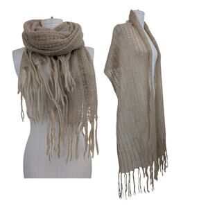 vintage y2k babymo kid mohair blend lace knit scarf